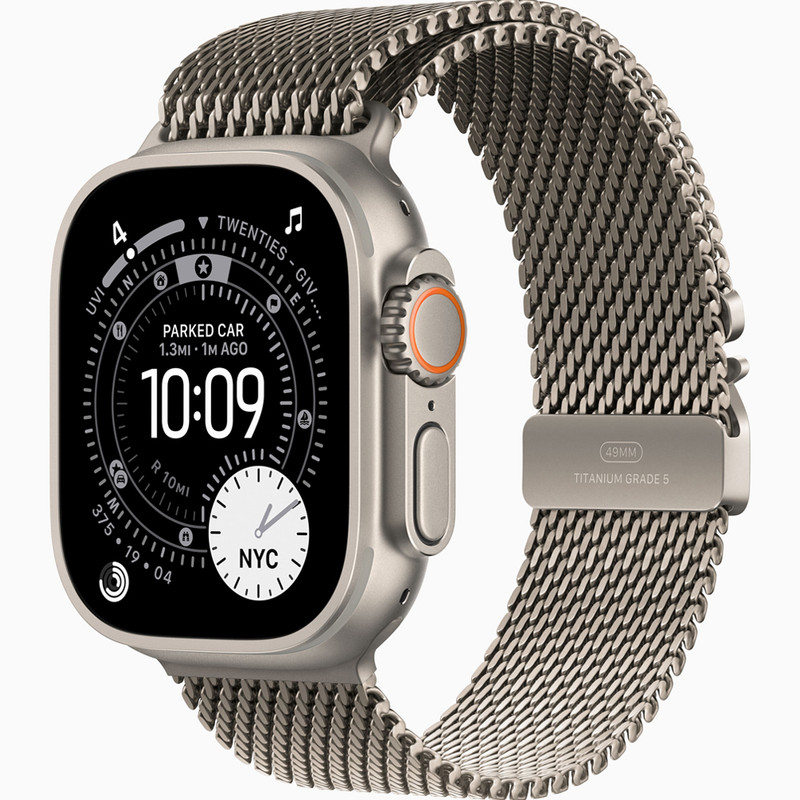 ساعت هوشمند 49 میلی متری اپل مدل Ultra 3 Natural Titanium Case با بند Titanium Milanese